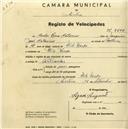 Registo de velocípede com o nº 2200, em nome de Carlos Rosa Catarino, morador em Vila Verde.
