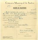 Registo de velocípede de marca Raio, com o nº 6989, em nome de Raul Julião da Silva, morador em Mem Martins.