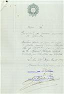 Registo de velocípede de marca Pachancho, com o nº 9465, em nome de Manuel Oliveira Valada, morador em Vila Velha, Sintra.