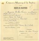 Registo de velocípede de marca Nacional, com o nº 7655, em nome de Américo da Silva Príncipe, morador em Casais da Cabrela.