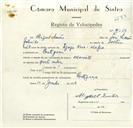 Registo de velocípede de marca Mascote, com o nº 9068, em nome de Miguel Simões, morador em Cortegaça.