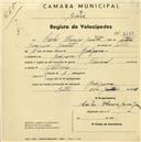 Registo de velocípede de marca Nacional, com o nº 2289, em nome de Carlos Henriques Jacinto, morador em Godigana.