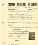 Registo de matricula de velocipedista em nome de Francisco Augusto Rodrigues, morador em Massamá, com o nº de inscrição 2027.