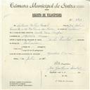 Registo de velocípede de marca Cycles Pombal, com o nº 4735, em nome de António Balbino Duarte, morador em Agualva.