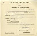 Registo de velocípede de marca Reliance, com o nº 3248, em nome de Carlos Manuel da Silveira e Lorena Silva Maia, morador em Colares.