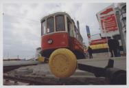 Comutador de vias no terminal da Praia das Maçãs na linha do Elétrico de Sintra. 