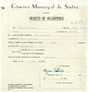 Registo de velocípede de marca Famel, com o nº 8240, em nome de Higino Patrício, morador em Azoia.