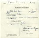Registo de velocípede de marca HMW, com o nº 8638, em nome de Artur Amaro Gaspar, morador em Morelena.
