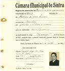 Registo de matricula de carroceiro de 2 ou mais animais em nome de Carolina de Jesus Simões, moradora na Abrunheira, com o nº de inscrição 2097.