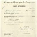 Registo de velocípede de marca Nacional, com o nº 5289, em nome de Augusto João Cardoso, morador em Chilreira.
