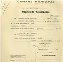 Registo de velocípede de marca Nacional, com o nº 175, em nome de António Gaspar Rodrigues, morador em Linhó.