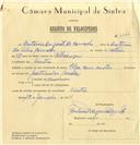 Registo de velocípede de marca Olga com motor, com o nº 6778, em nome de António Augusto de Carvalho, morador em Sintra.