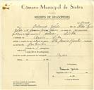 Registo de velocípede de marca Ilo-Mavic, com o nº 10005, em nome de Edmundo Galrão, morador em Azoia.