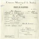 Registo de velocípede de marca Star, com o nº 5150, em nome de João Lourenço, morador em Rio de Mouro.
