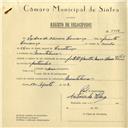 Registo de velocípede de marca Jotel com motor, com o nº 5942, em nome de Isidoro de Oliveira Lourenço, morador em Montelavar.