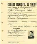Registo de matricula de velocipedista em nome de João Domingos Baleia, morador em Almorquim, com o nº de inscrição 1938.