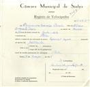 Registo de velocípede de marca Especial Super, com o nº 8687, em nome de Armando Narciso Pereira, morador em Belas.