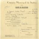 Registo de velocípede de marca Automoto, com o nº 6189, em nome de Joaquim Isidoro Duarte, morador em Odrinhas.