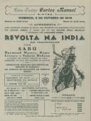 Programa do filme Revolta na India com a participação de Raymond Massey, Roger Livesey e Valerie Bobson. 