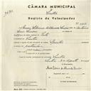 Registo de velocípede de marca Sprinter, com o nº 4339, em nome de Maria Silvina de Almeida Simões, morador em Sintra.