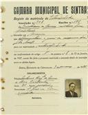 Registo de matricula de velocipedista em nome de Cristiano de Jesus , morador em Maceira, com o nº de inscrição 948.