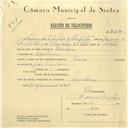 Registo de velocípede de marca Raio, com o nº 6152, em nome de Fernando Sebastião da Silva Vistas, morador em Morelena.