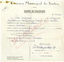 Registo de velocípede de marca Nacional, com o nº 5777, em nome de José Miguel Guilherme, morador em Meleças.