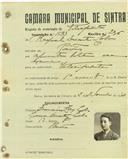 Registo de matricula de velocipedista em nome de Rafael Duarte Lobo, morador em Paiões, com o nº de inscrição 1583.