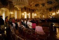 Público a assistir ao Concerto de piano com Trio Kempf, durante o Festival de Música de Sintra, na sala de música, no Palácio Nacional de Queluz.