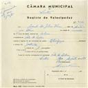 Registo de velocípede de marca Olympique, com o nº 4371, em nome de Leonel da Silva Dores, morador em Vale de Lobos.