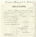 Registo de velocípede com o nº 4955, em nome de Ramiro Morais Jerónimo, morador em S. João das Lampas.