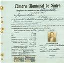 Registo de matricula de velocipedista em nome de Joaquim Mateus, morador em Vila Verde, com o nº de inscrição 394.