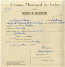 Registo de velocípede de marca Nacional, com o nº 8141, em nome de Augusto Luís, morador em Queluz.