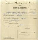 Registo de velocípede de marca Dayton, com o nº 8149, em nome de Carlos Augusto Ferrão Leal, morador em Janas.