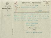 Ofício dirigido ao Administrador do Concelho de Sintra, proveniente do Chefe de Distrito de Recrutamento e Reserva nº 7, Capitão Joaquim da Fonseca, referente ao pagamento da taxa militar do ano de 1932 de João Vicente da Silva, de Leiria.