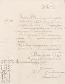 Ofício de José [...], coronel do quartel de Belém, ao Administrador do Concelho de Sintra, referente ao envio da caderneta militar do soldado Caetano Simões da 6ª Companhia, filho de José Simões, e de Maria Joaquina, residentes em Albogas, freguesia de Almargem do Bispo. 