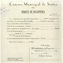 Registo de velocípede com o nº 5464, em nome de Fortunato de Assunção Figueiredo, morador em Almoçageme.