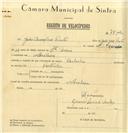 Registo de velocípede de marca Pachancho, com o nº 7812, em nome de João Marcelino Pinto, morador em Abelheira.