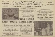 Programa do filme "Uma Loira com Dois Corações" com a participação de Franchot Tone e Jean Wallace.