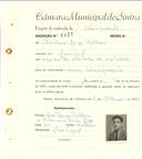 Registo de matricula de velocipedista em nome de Avelino Jorge Rilhas, morador no Mucifal, com o nº de inscrição 6437.