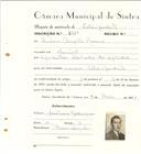 Registo de matricula de velocipedista em nome de Mário Augusto Ramos, morador no Mucifal, com o nº de inscrição 6480.