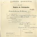 Registo de velocípede de marca Vilar, com o nº 669, em nome das Companhias Reunidas de Gás e Eletricidade, com sucursal em Mem Martins.