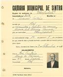 Registo de matricula de velocipedista em nome de Manuel Caetano, morador no Ral, com o nº de inscrição 2082.