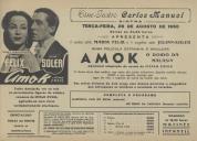 Programa do filme "Amok" com a participação de Maria Felix e Julian Soler.