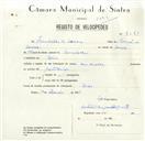 Registo de velocípede com o nº 8580, em nome de Francisco de Sousa, morador em Belas.