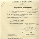 Registo de velocípede de marca Flecha, com o nº 1984, em nome de Amaro Henriques Cristovão, morador em Ribeira de Rio de Cões.
