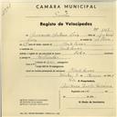 Registo de velocípede de marca Deka, com o nº 1127, em nome de Armando António Luís, morador em Montelavar.