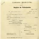 Registo de velocípede de marca Nacional, com o nº 2946, em nome de João Lourenço Júnior, morador em Morelena.