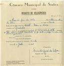 Registo de velocípede de marca Eolo, com o nº 8077, em nome de Simão José da Silva, morador em Ranholas.