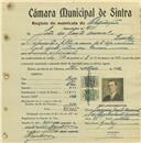 Registo de matricula de velocipedista em nome de João dos Santos Amaral, morador em Queluz, com o nº de inscrição 611.